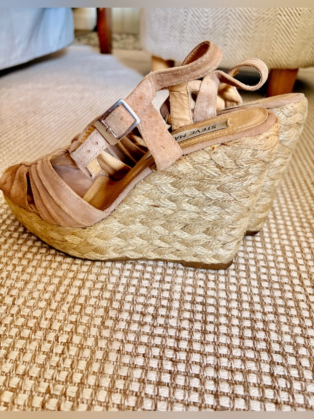 Steve Madden Tan Espadrille Wedge Sandals